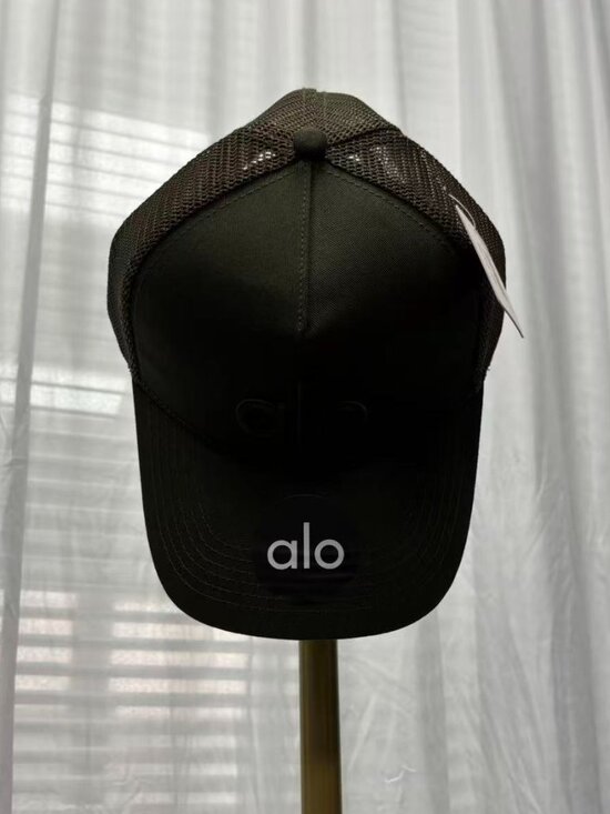 ALO Yoga Embroidered Logo Trucker Hat in Invisible Green?
